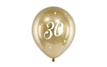Partydeco Ballons Glossy 30 gold, 30 cm, 6 Stk