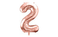 Partydeco Folienballon Zahl 2 gross 86 cm, rosegold, 1 Stk