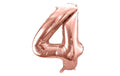 Partydeco Folienballon Zahl 4 gross 86 cm, rosegold, 1 Stk