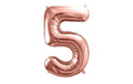 Partydeco Folienballon Zahl 5 gross 86 cm, rosegold, 1 Stk