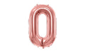 Partydeco Folienballon Zahl 0 gross 86 cm, rosegold, 1 Stk