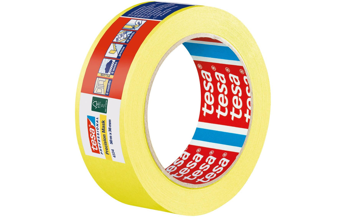 tesa Malerband Precision Mask gelb 50m x 38mm, Gelb