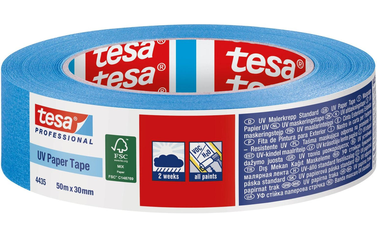 tesa Malerband UV-Aussenklebeband 14 Tage 50m x 30mm, Blau