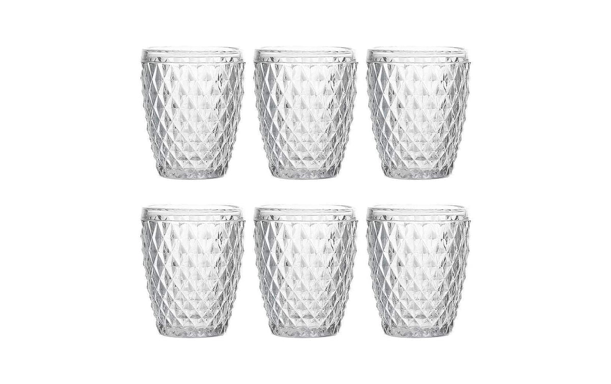 Tognana Trinkgläser Diamond 6 Stück, 260 ml, Transparent