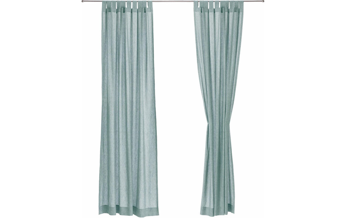 URBANARA Vorhang 2er-Set Tolosa Melange Salbeigrün 140x320cm