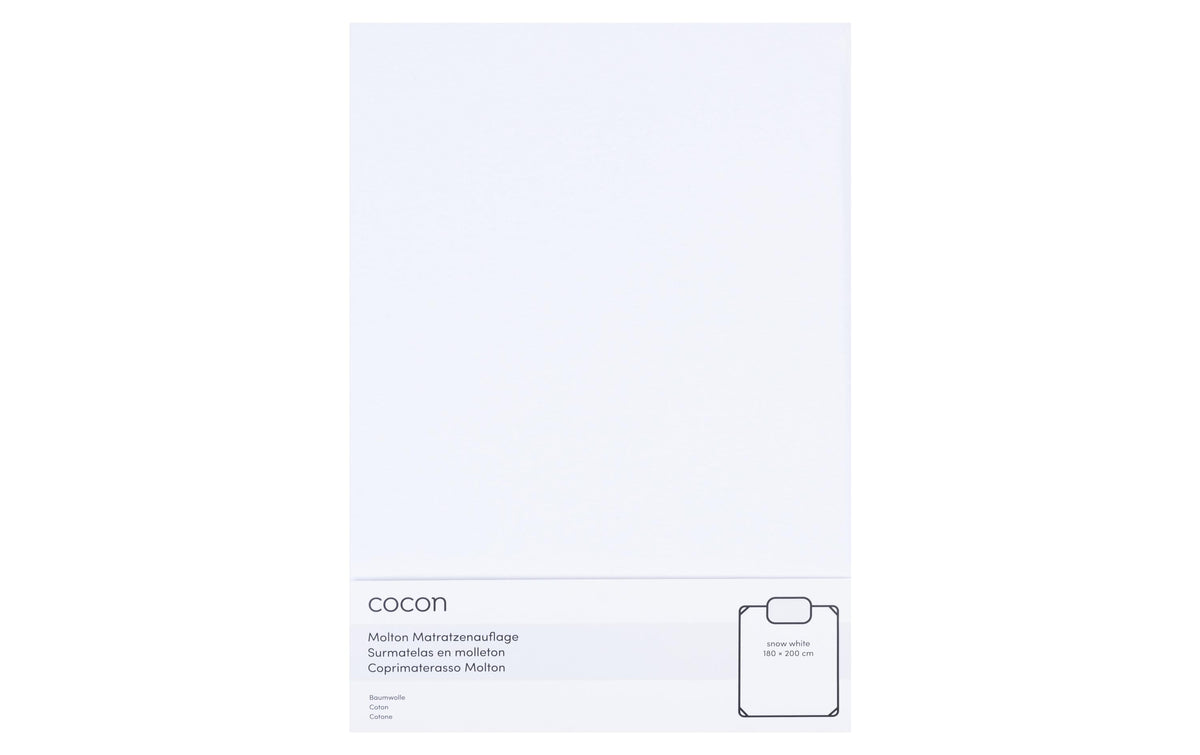 COCON Molton mit Gummiband, weiss 180 x 200cm, wasserdicht