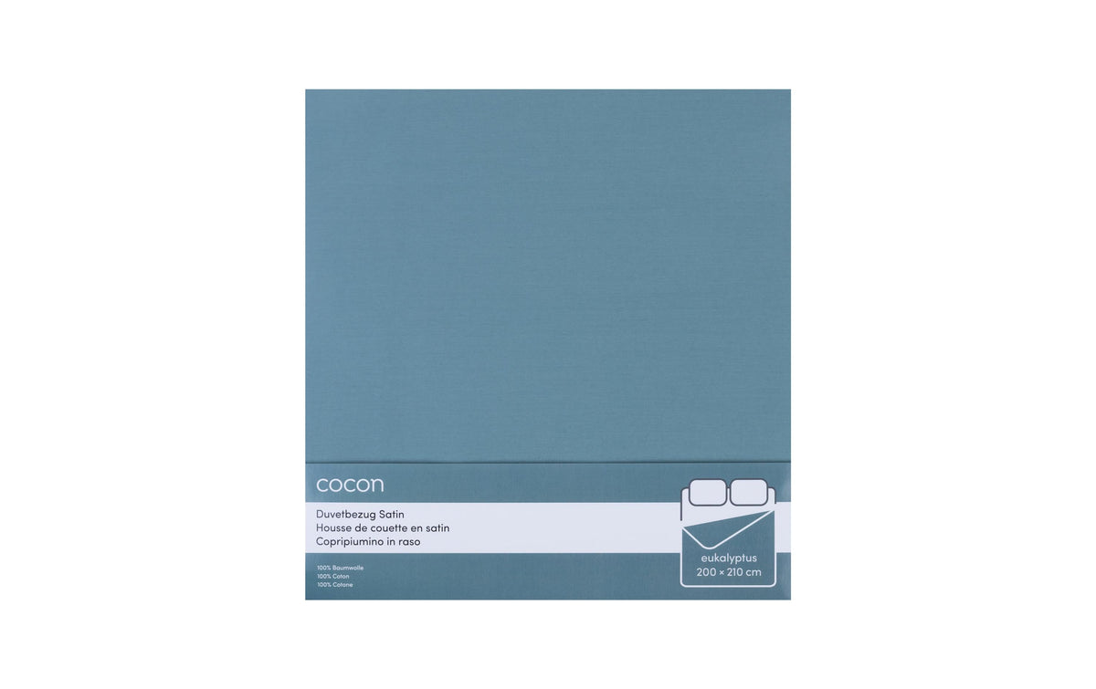 COCON Duvetbezug Satin TC300 200x210 cm, eukalyptus