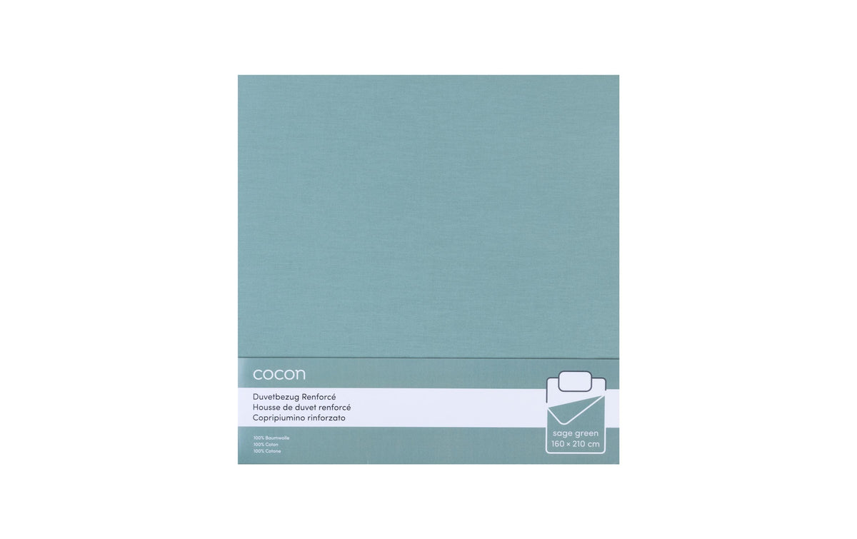 COCON Duvetbezug Renforcé 160x210 cm, salbei