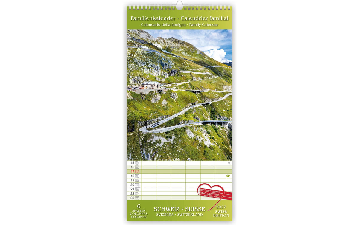 Familienkalender Schweiz 2027 22x45 cm