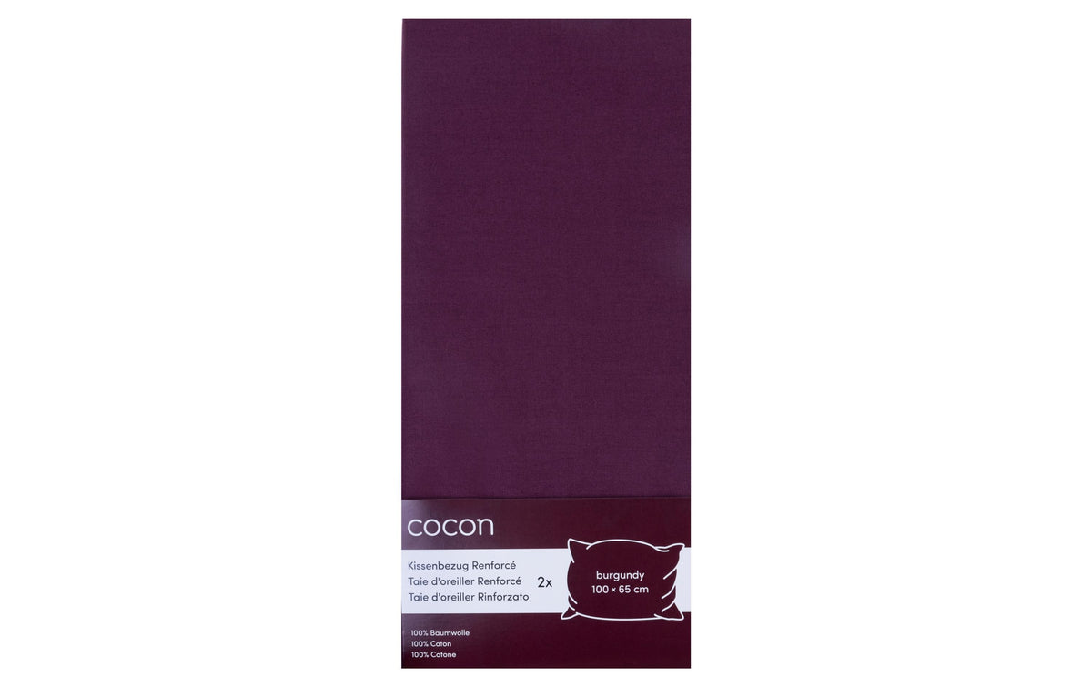 COCON Kissenbezug Renforcé 2 Stk., 100x65 cm, burgund