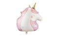 Partydeco Folienballon Einhorn 52 x 61 cm, 1 Stk, inkl. Strohhalm