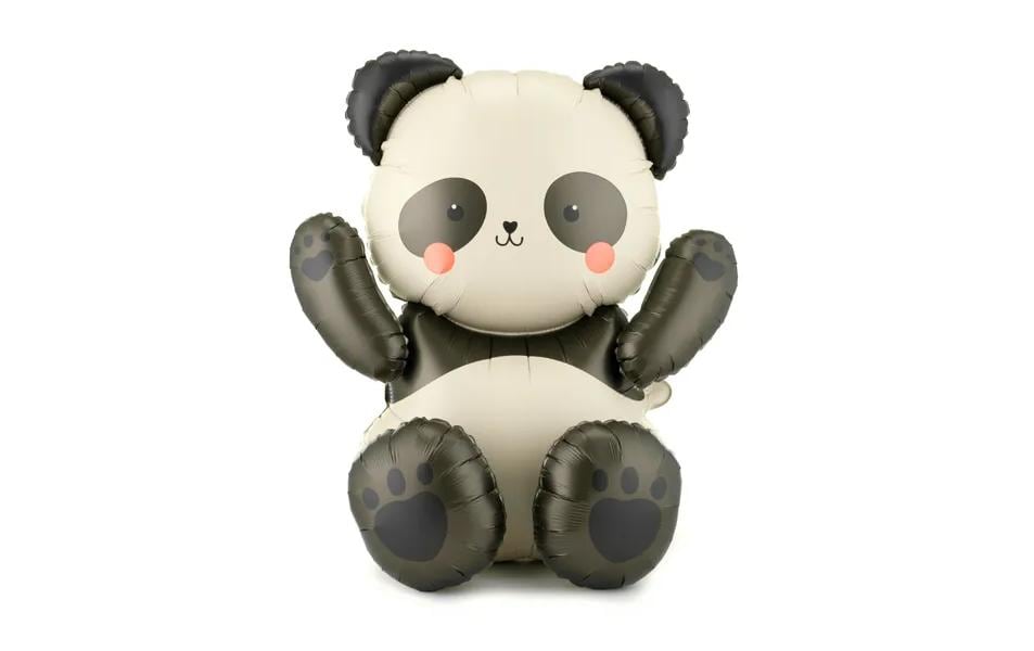Partydeco Folienballon Panda 68 x 72 cm, 1 Stk, inkl. Strohhalm