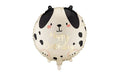 Partydeco Folienballon Bday Dog 35 x 35 cm, 1 Stk, inkl. Strohhalm