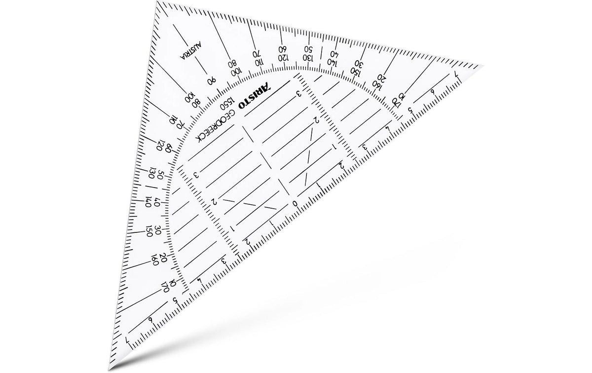 Aristo Geodreieck 16cm transparent, biegsam, ohne Facette