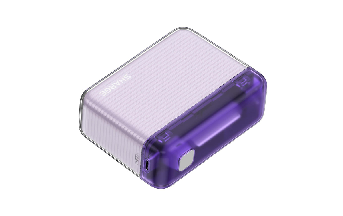Sharge Flow PUR Violett 10000 mAh Kreditkartenformat