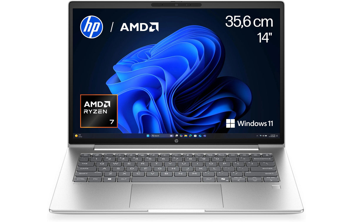 HP ProBook 4 G2a 14,R7 250,32GB,1TB 14" WUXGA 300 AG,5MP IR Cam,BL,W11P,2Y P&R