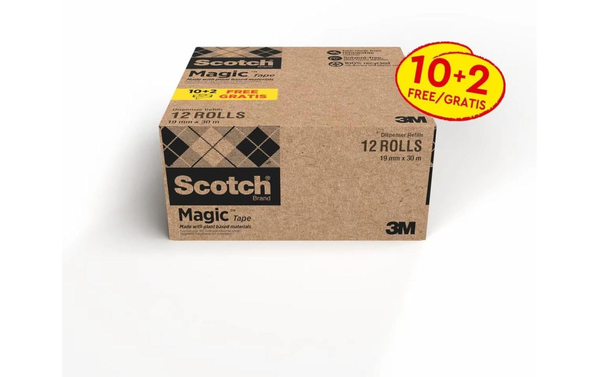 3M Scotch Magic unsichbares Klebeband 19mmx30m Vorteilspack, 12 Rollen