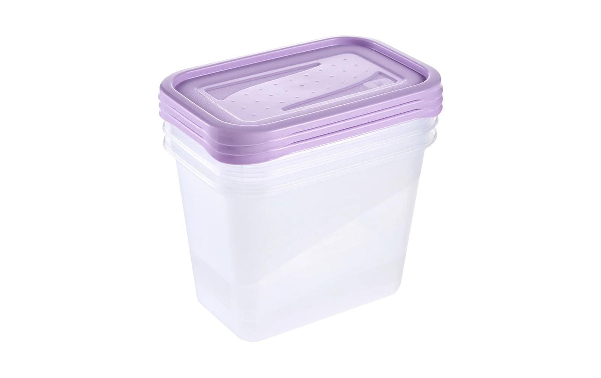 keeeper Frischhaltedose eckig 3 x 1 l fredo fresh, soft purple