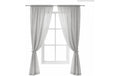 URBANARA Vorhang 2er-Set Musselin Trofa Hellgrau 135x245cm