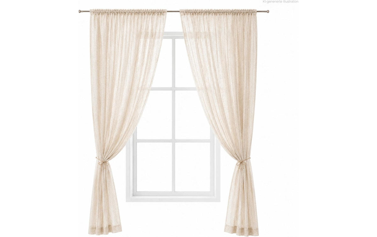 URBANARA Vorhang2er-Set Musselin Trofa Natur 135x320cm