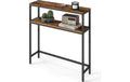 Vasagle Konsolentisch Schwarz-Braun 80x20x80.9 cm, Spanplatte, Stahl
