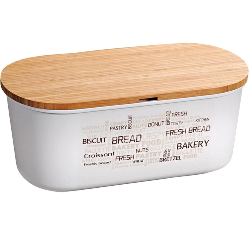 Kesper Brotbox mit Schneidebrett PET/Bambus, Weiss