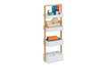 Relaxdays Badregal mit 4 Ablagen Weiss/Braun