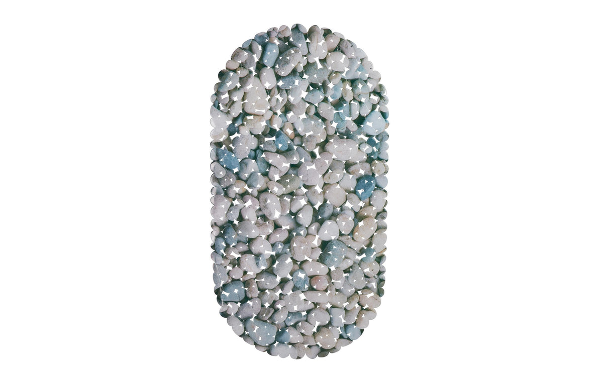 Relaxdays Badewannenmatte Steinoptik ca. 0,5 x 36 x 68 cm, Grau/Blau