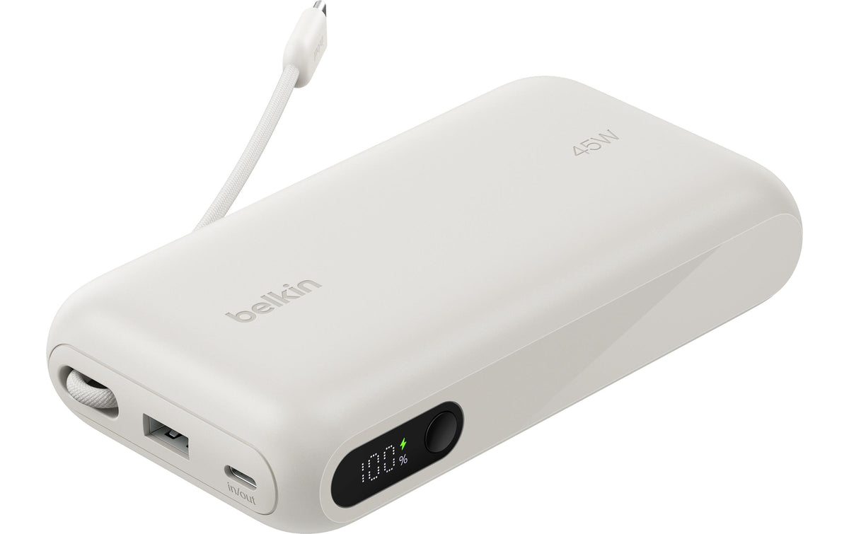 BELKIN BoostCharge 20K mAh 20000 mAh 45 W USB-A & -C Display Sand