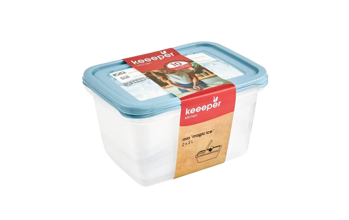 keeeper Set 2 x Tiefkühldose 2 x 2 l mia "magic ice", nordic blue