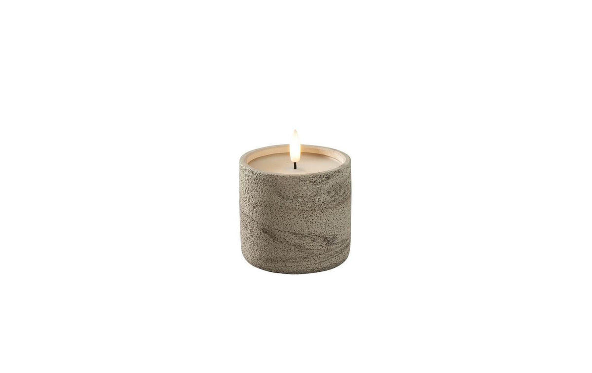 Konstsmide Kerze im Betonoptik LED, 1.5V, beige, H: 8cm, Innen