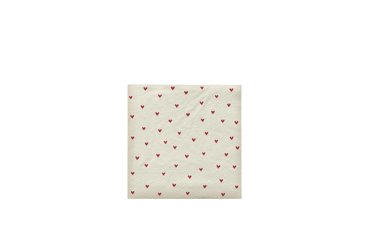 BC Amor  Papierserviette 20 Stk. Off White/Red, Papier