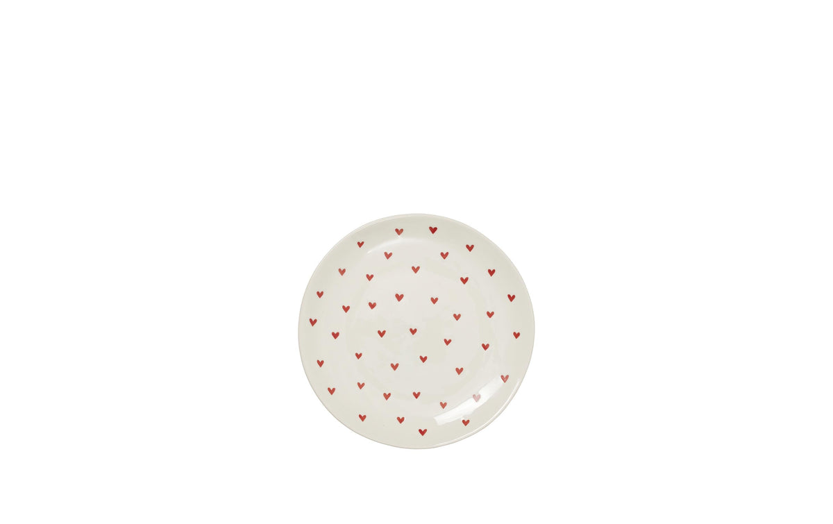 BC Amor  Dessert Teller 4 Stk. Cream/Red, Steingut glänzend
