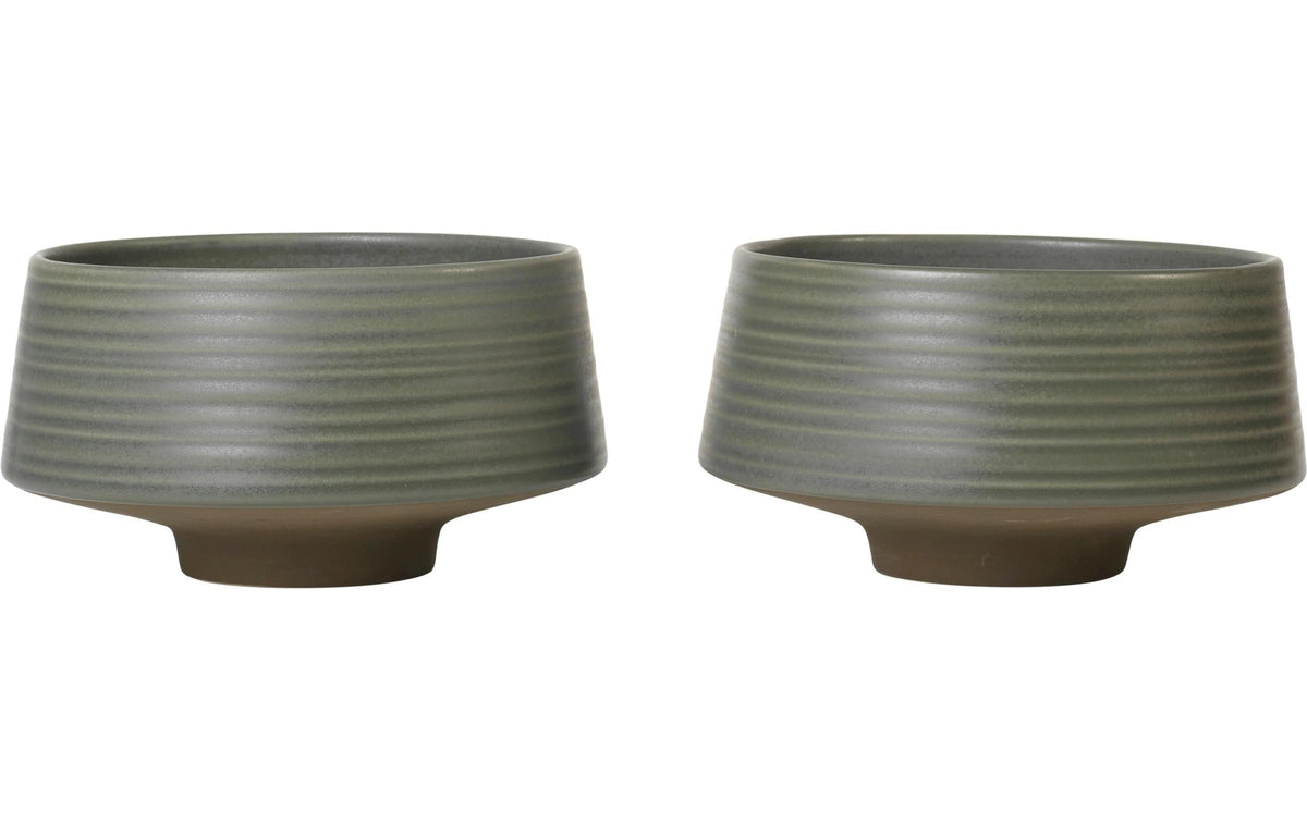 BC Miko Schüssel 2 Stk. Dark Green, Steingut mit matter glasur