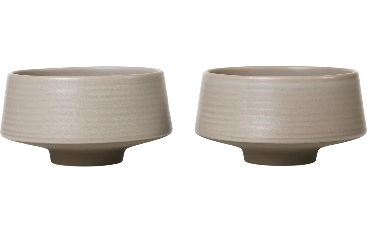 BC Miko Schüssel 2 Stk. Warm Grey, Steingut mit matter glasur
