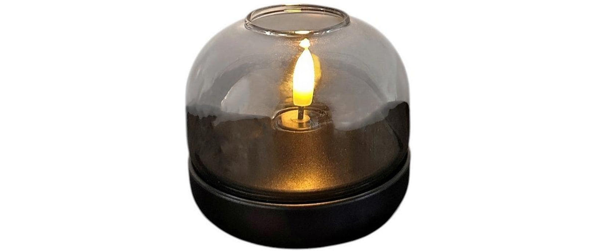 Dameco LED Windlicht Glas braun