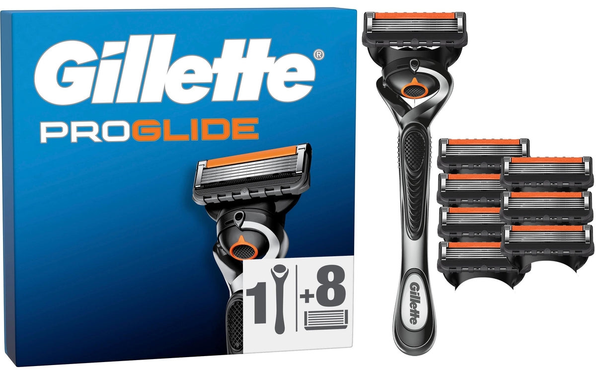 Gillette ProGlide Klingen 8er & HS 5er + Handstück + Wandhalterung