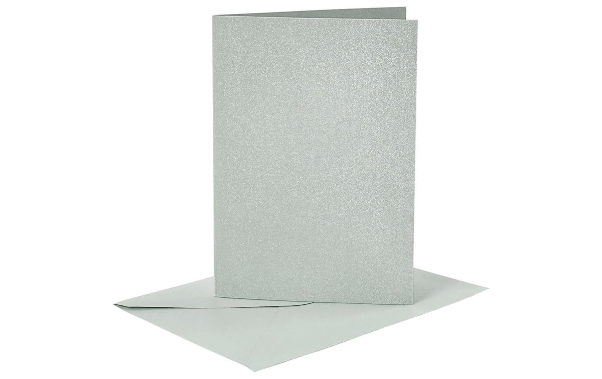 Creativ Company Briefkarte und Perlmutt Silber 10.5x15 cm