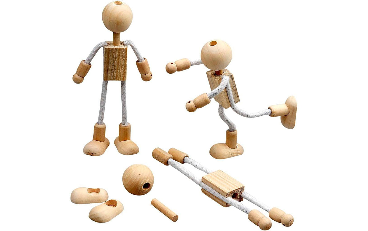 Creativ Company Biege-Figuren Holz 12 cm 4er Set
