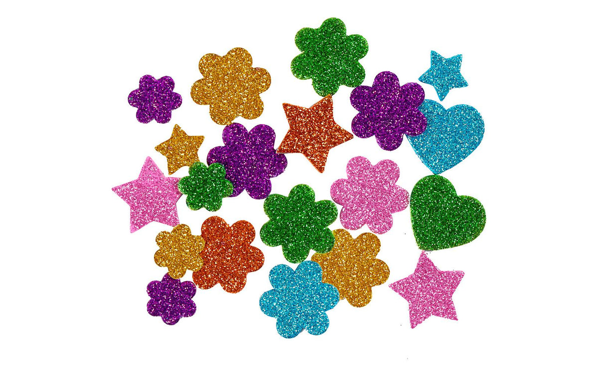 Creativ Company Figuren Sterne Blumen Herzen Glitzer D 19+29 mm