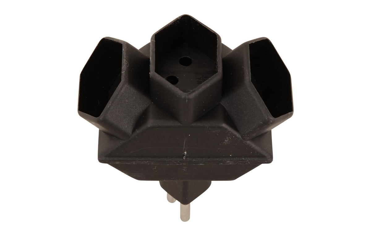 Schönenberger Abzweigstecker 3xT13 inkl. Kinderschutz, schwarz