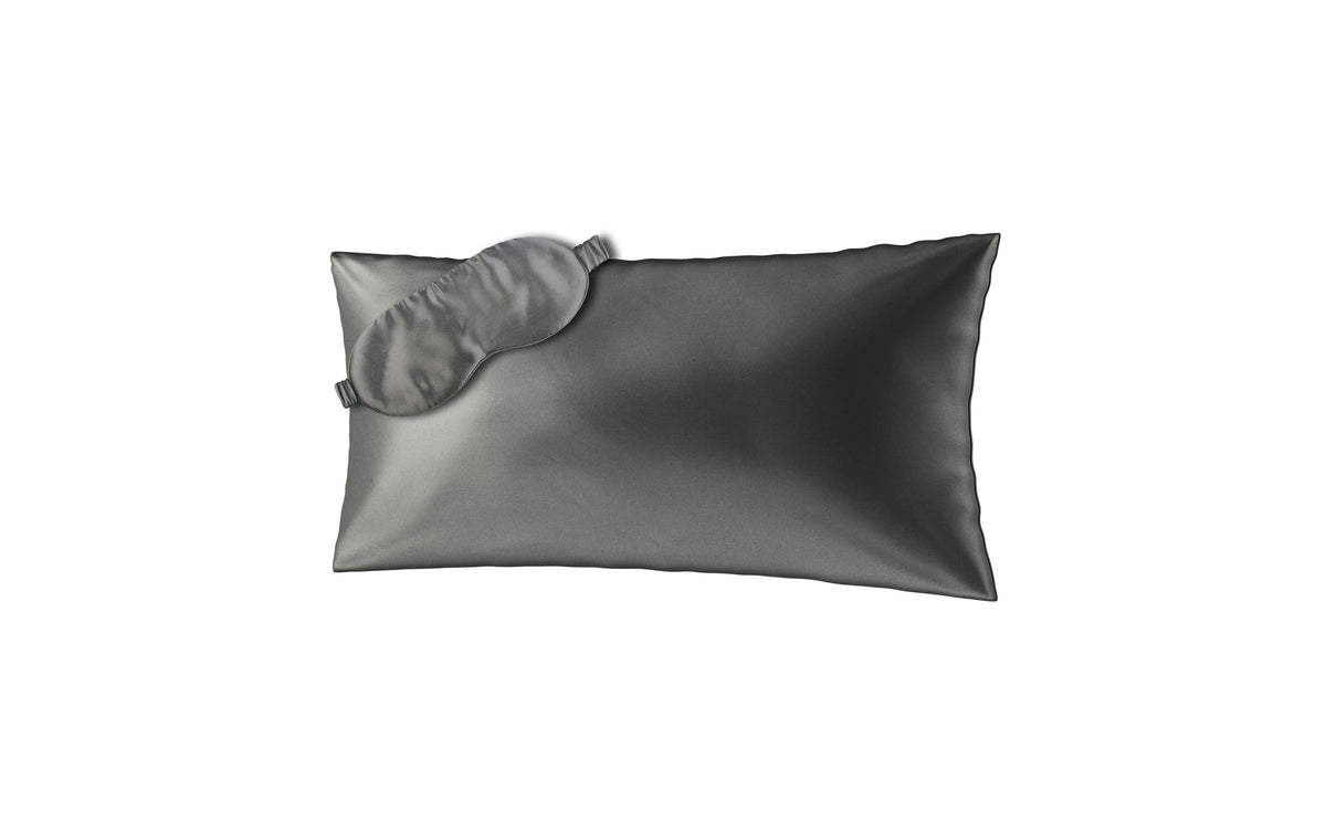 Ailoria BEAUTY SLEEP (40x80cm) Shadow 1x Silk pillow case, 1x Sleeping mask
