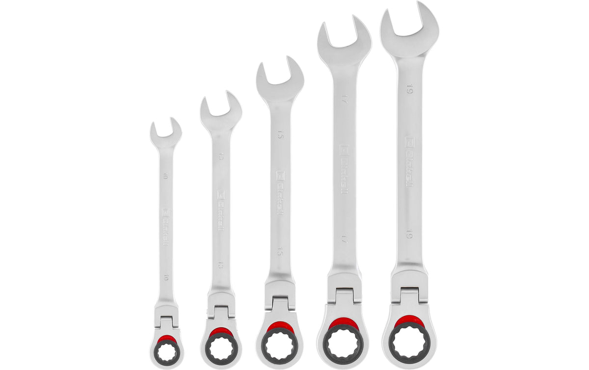 Einhell Gabel-Ring-Ratschenschl.-Set flexibel, 5-tlg., 10-19 mm