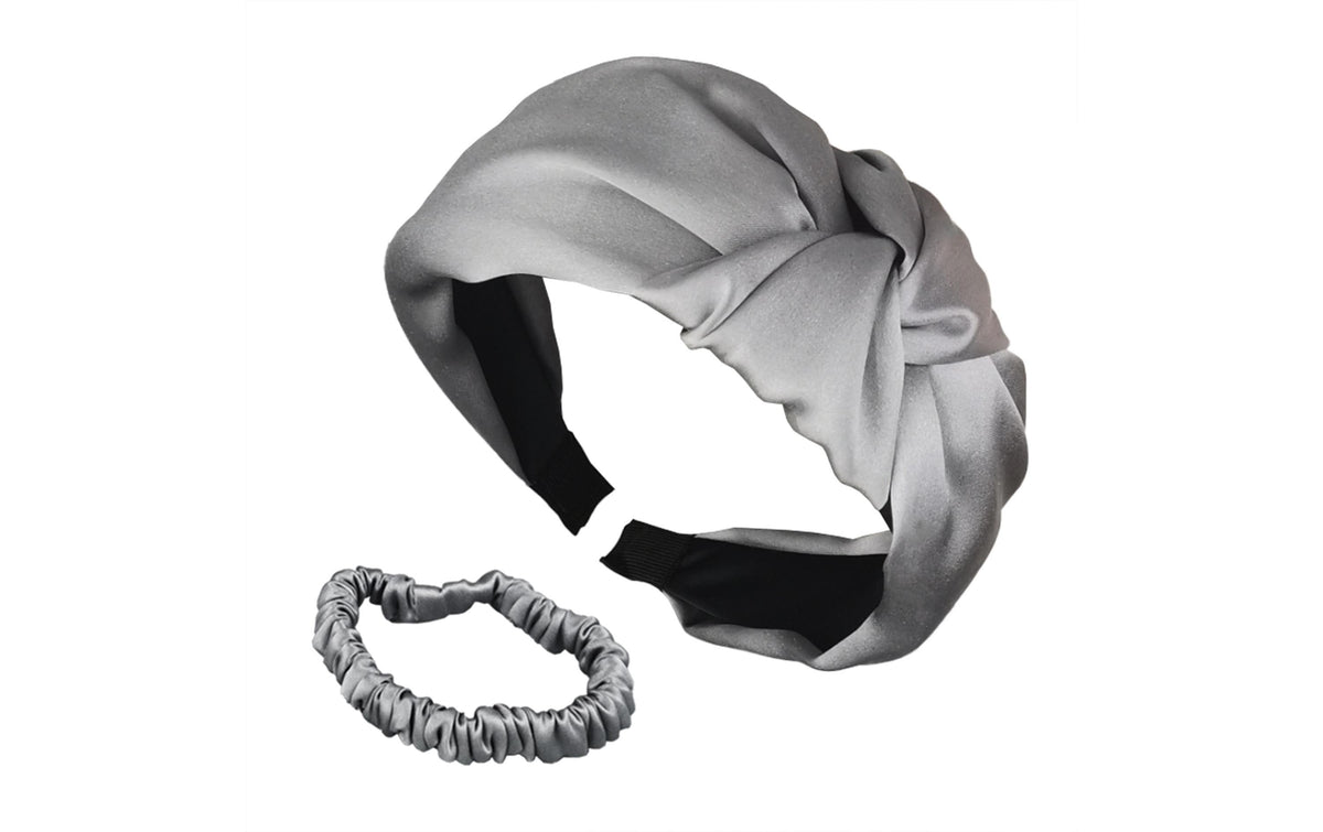 Ailoria DELICAT & DOUX Set 1x Silk Headband, 1x Scrunchie S, Shadow
