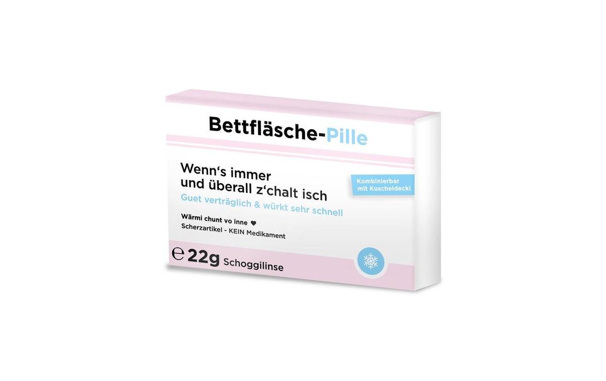 TrendImp Scherztablette Bettfläsche-Pille 22g, 12x2x8cm, aus Schokolade