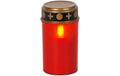 Dameco Grabkerze LED, Rot 7.2x12 cm (DxH), exkl. 3xAA Batterien