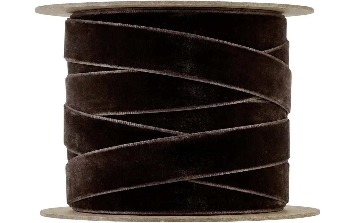 Blomus Geschenkband JUHLA S Velvet 1 cm x 5 m, Dark Earth