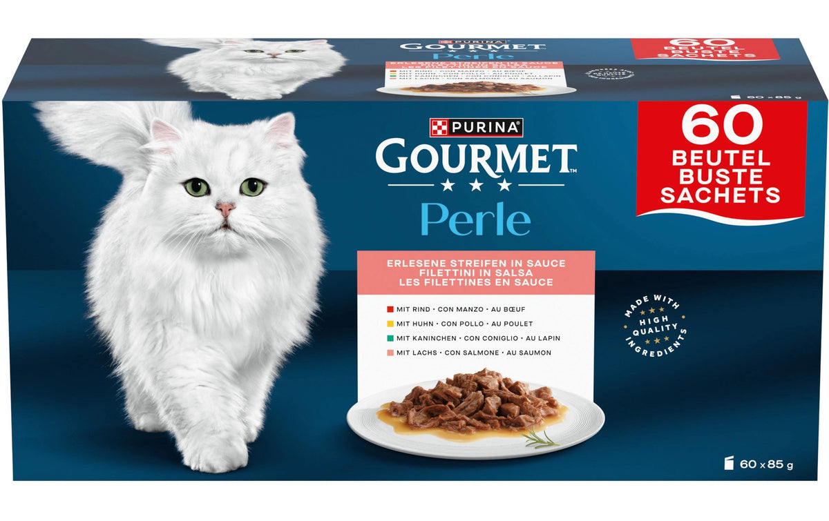 Gourmet Perle Lachs, Rind, Huhn MP 60x85g