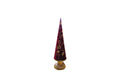 CHALET Stoffbaum Brokat M 12x12x55cm rot
