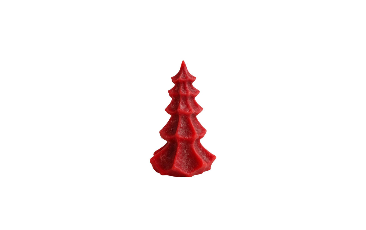 CHALET Tannenbaumkerze 14x14x21cm  weinrot